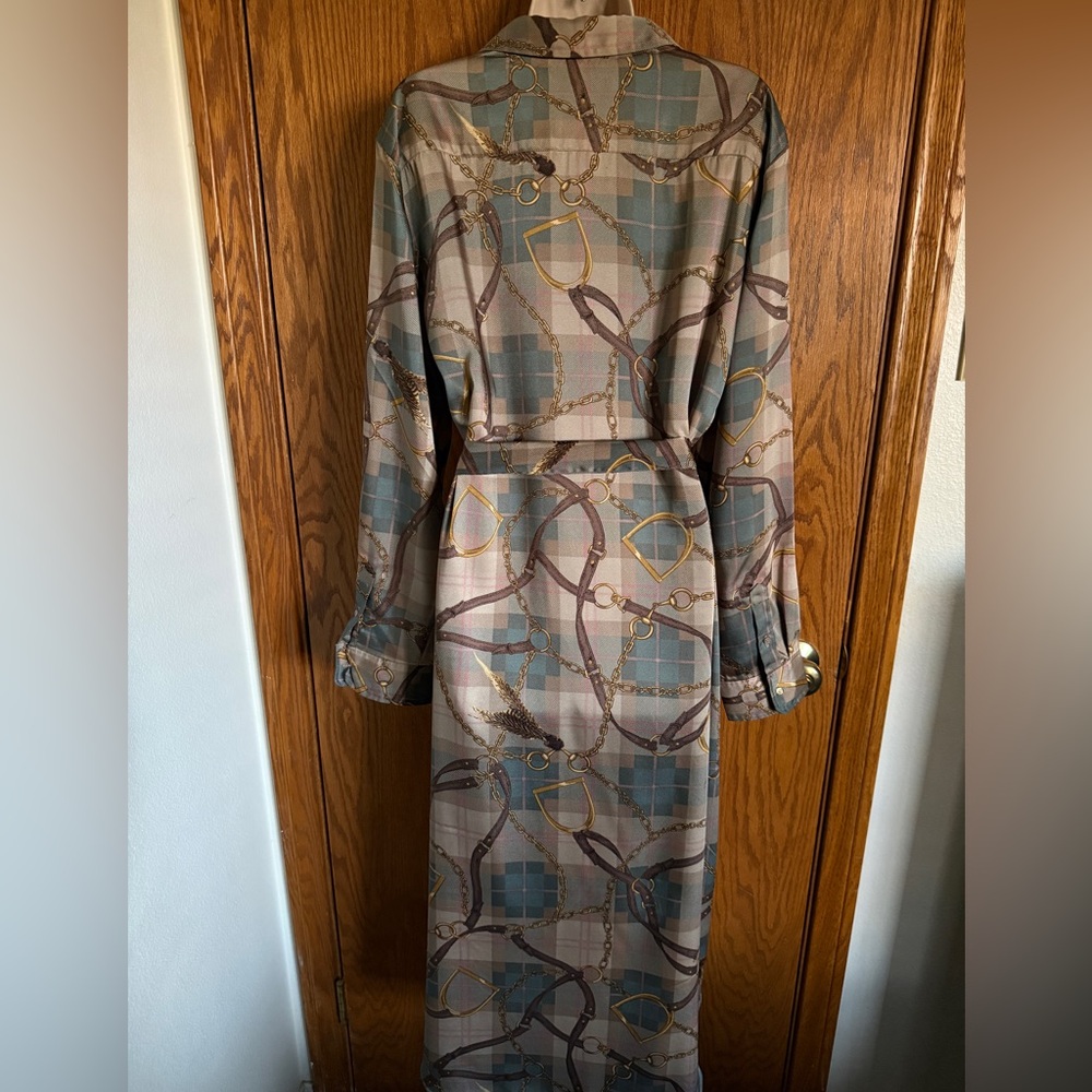 Lauren Ralph Lauren Plaid Midi Dress - Blue and Brown - Picture 7 of 16